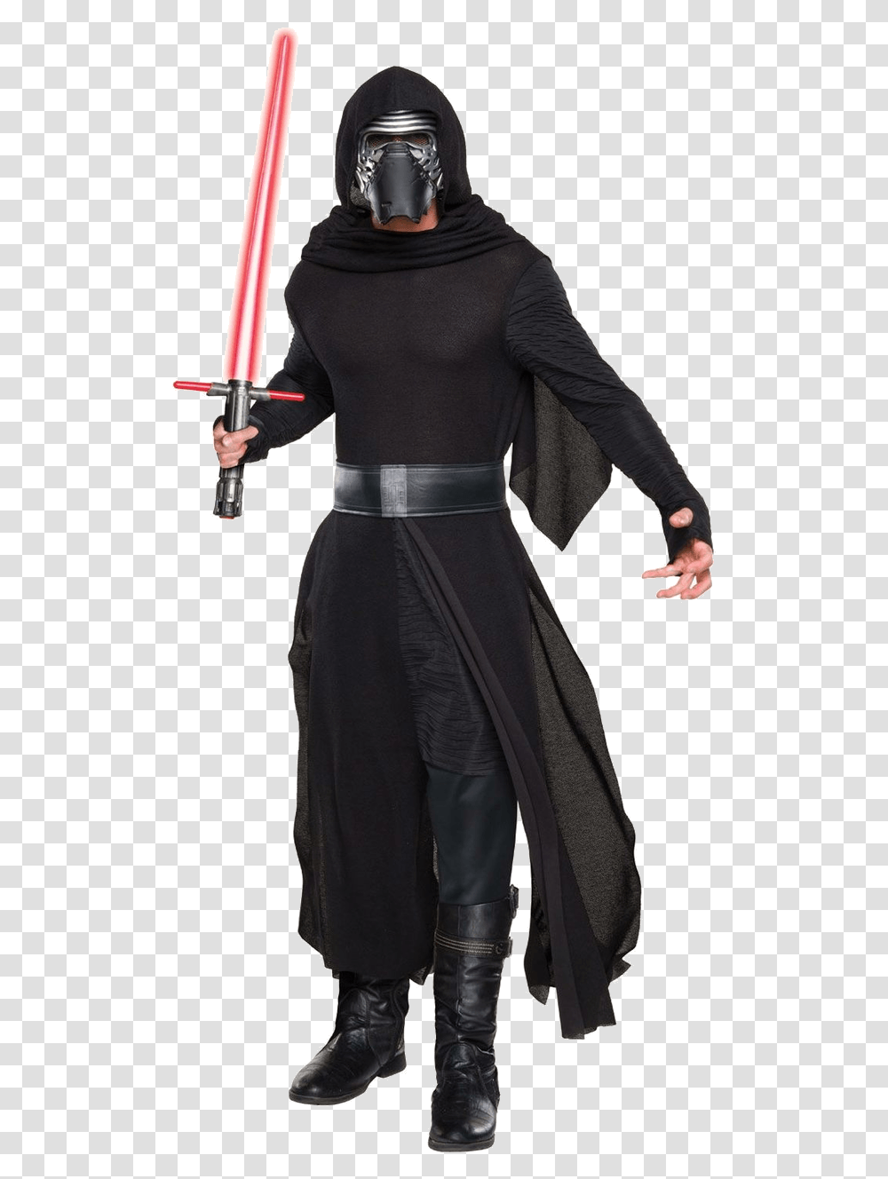 Adult Star Wars Kylo Ren Costume Adult Star Wars The Force Awakens Deluxe Kylo Ren Costume, Clothing, Person, Overcoat, Sleeve Transparent Png
