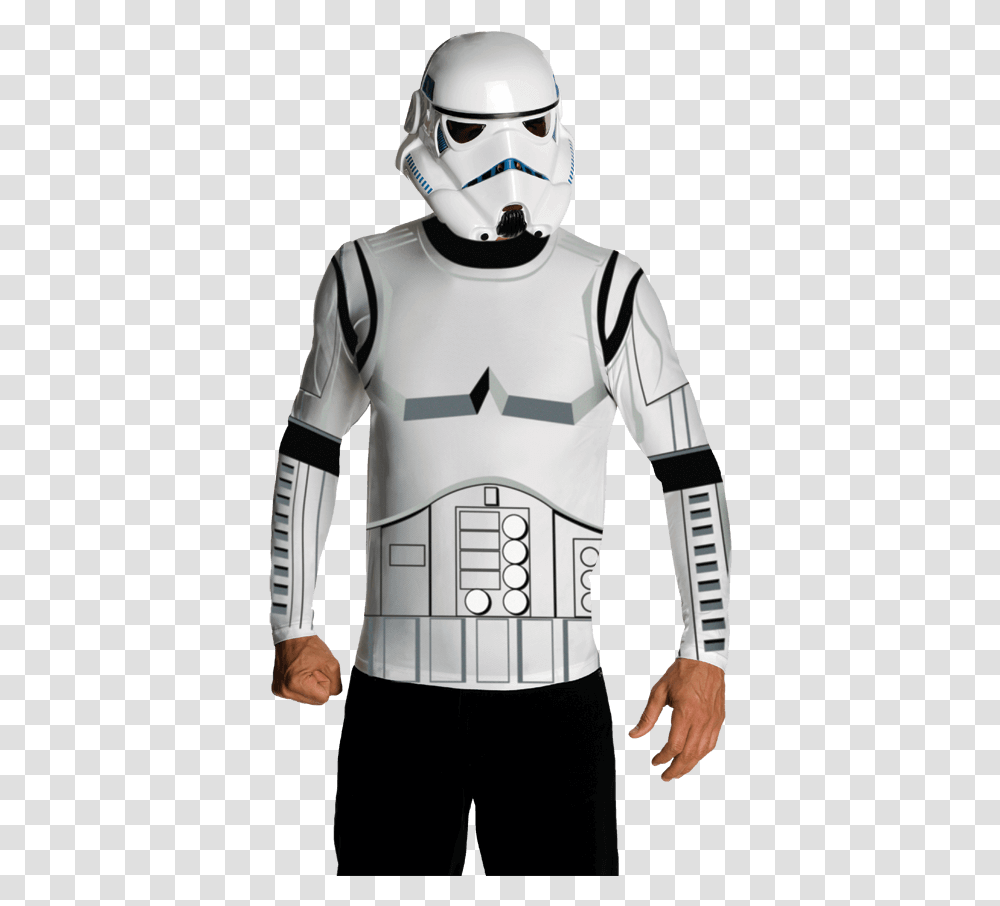 Adult Stormtrooper Costume Top With Mask Tee Shirt Costume Stormtrooper, Apparel, Helmet, Person Transparent Png