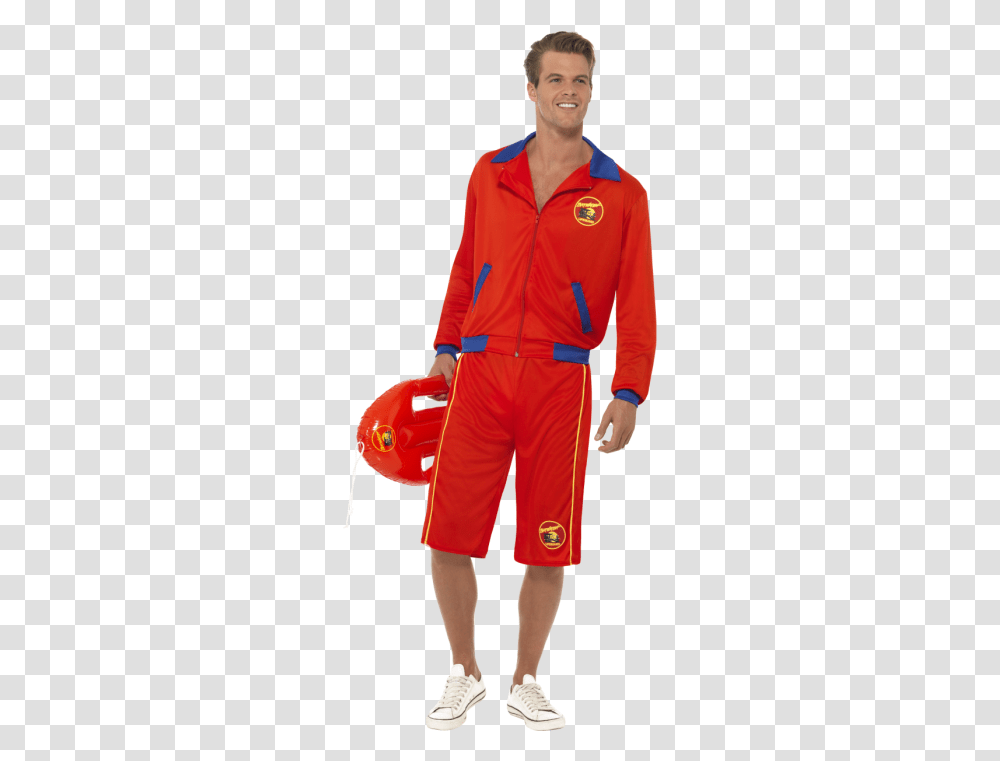 Adult Straight Jacket Fancy Dress Outfit Staghen Party Lifeguard Costume, Person, Sleeve, Coat Transparent Png