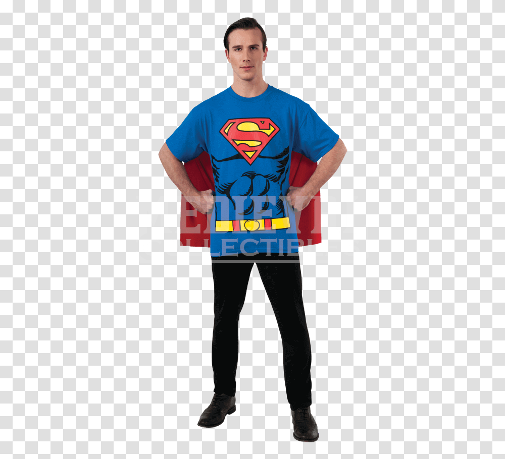 Adult Superman Cape T Shirt, Person, Sleeve, T-Shirt Transparent Png