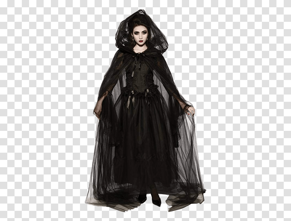 Adult Witch Black Halloween Costumes Costumes With Black Cape, Apparel, Fashion, Cloak Transparent Png