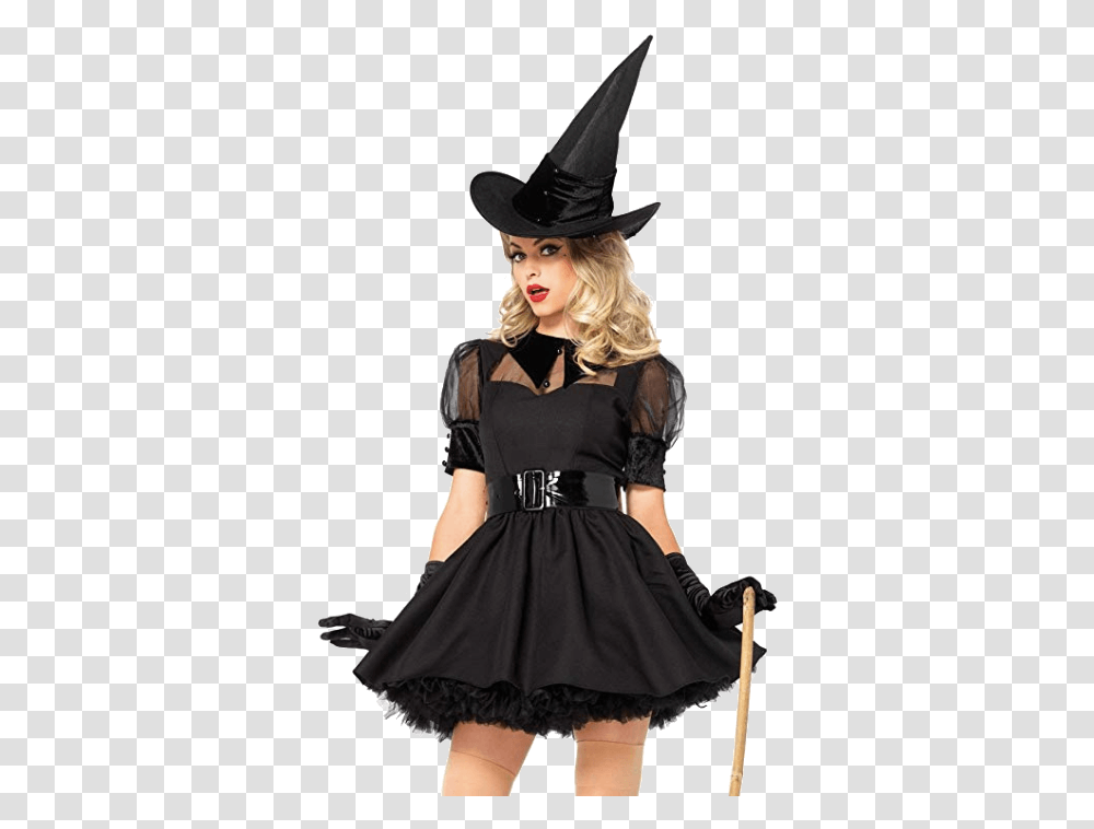 Adult Witch Black Halloween Costumes Cute Halloween Costumes Witch, Dress, Skirt, Female Transparent Png