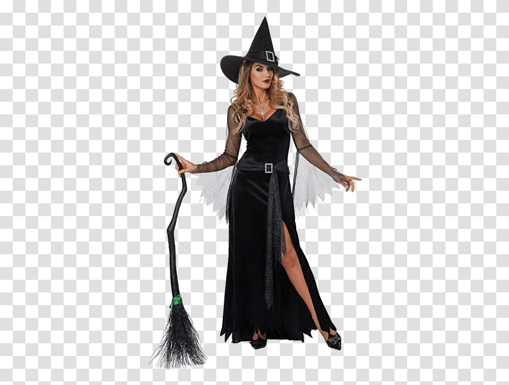 Adult Witch Black Halloween Costumes Sexy Halloween Costume Witch, Apparel, Person, Human Transparent Png
