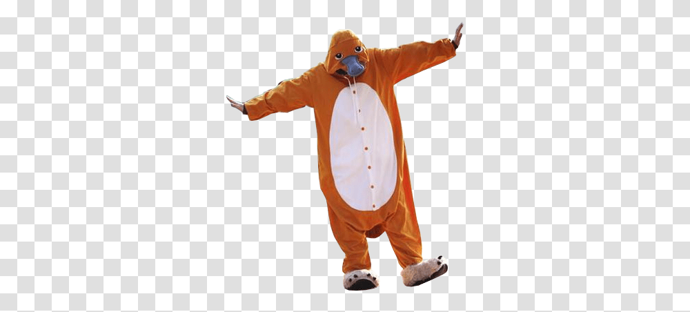 Adults Platypus Onesies Mascot, Sleeve, Clothing, Person, Costume Transparent Png