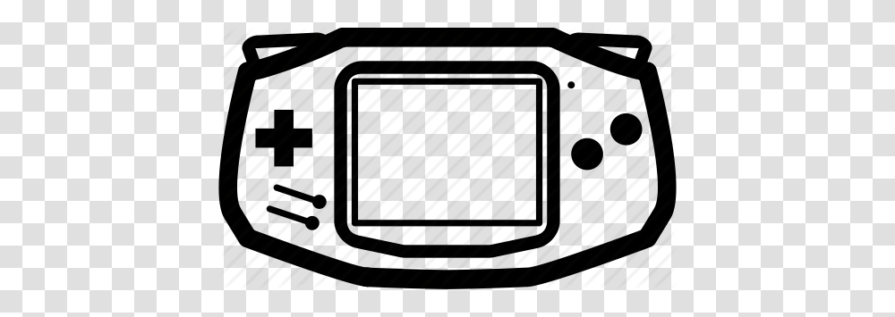 Advance Classic Game Gameboy Gba Handheld Nintendo Icon, Rug, Fence, Plant, Silhouette Transparent Png