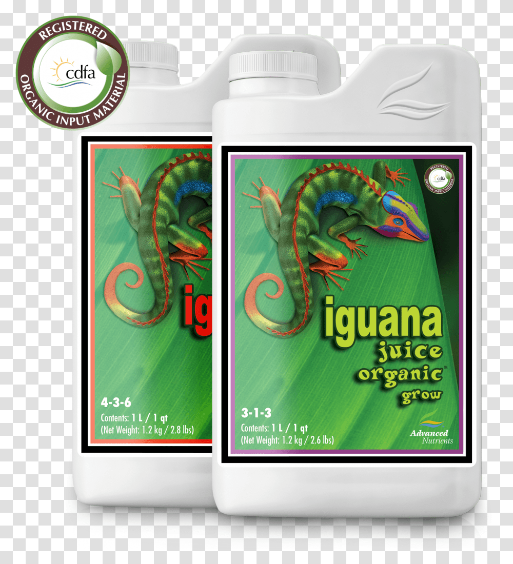 Advanced Nutrients Growing Nutrients Iguana Juice Organic, Plant, Bottle, Cosmetics, Animal Transparent Png