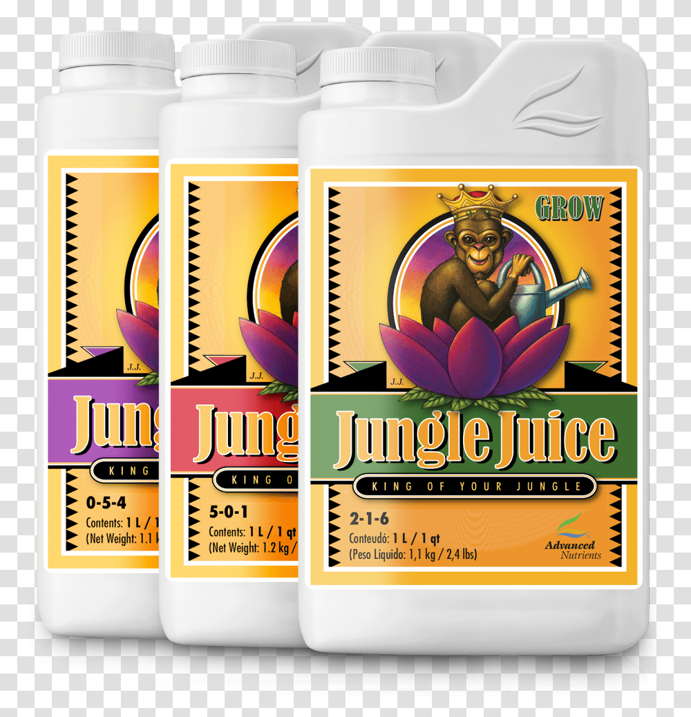 Advanced Nutrients Growing Nutrients Jungle Juice 3 Advanced Nutrients Jungle Juice Bloom, Cosmetics, Bottle, Label Transparent Png