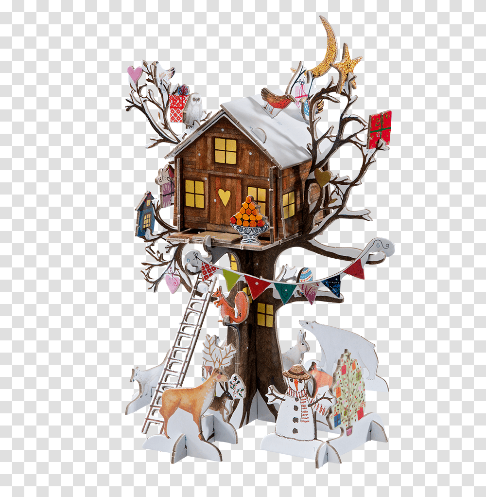 Advent Calendar Christmas Treehouse Illustration, Bird, Animal, Housing, Building Transparent Png