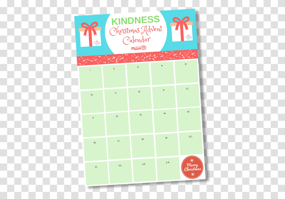 Advent Of Kindness Calendar 2019 Transparent Png