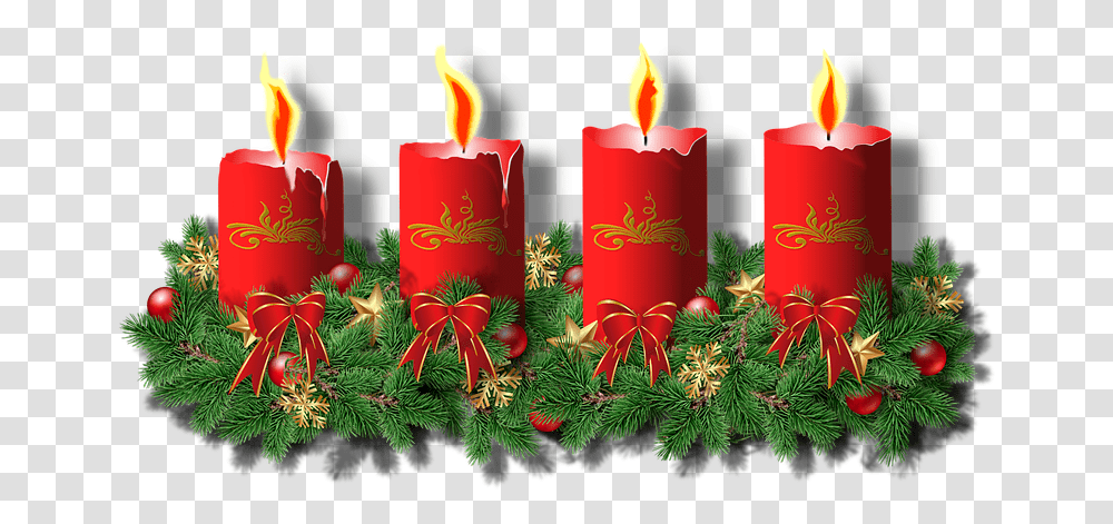 Advent Wreath Christmas Corona De Adviento, Candle Transparent Png