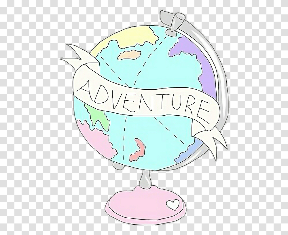 Adventure Globe Aesthetic Map World Pastel Pretty Space, Outer Space, Astronomy, Universe, Planet Transparent Png