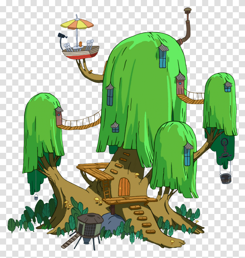 Adventure Time Tree House By Transparentstuff Adventure Adventure Time Treehouse, Green, Plant, Animal, Vegetation Transparent Png