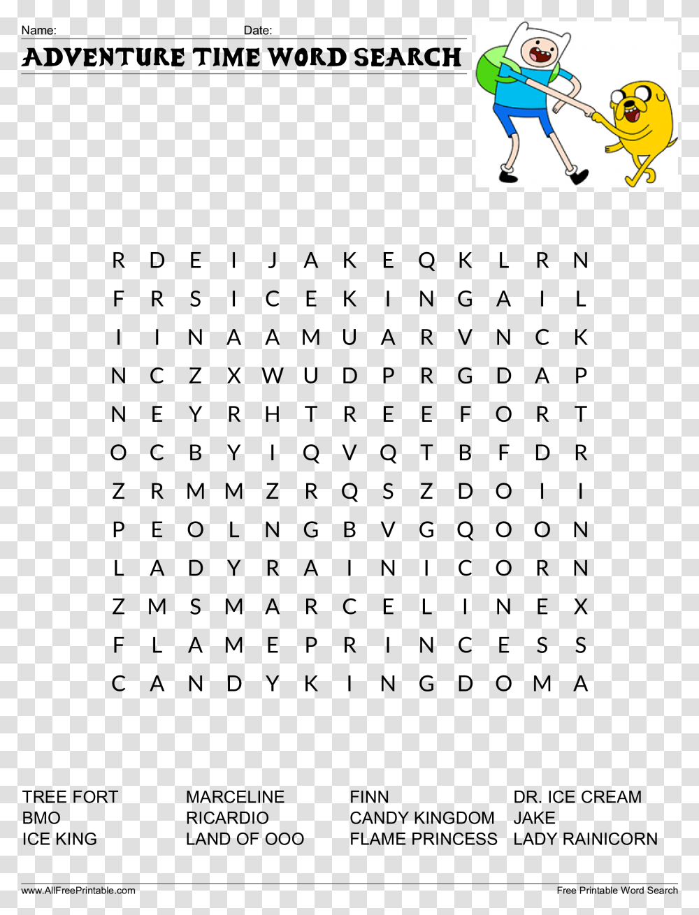 adventure time word search main image time word search printable person human gray transparent png pngset com