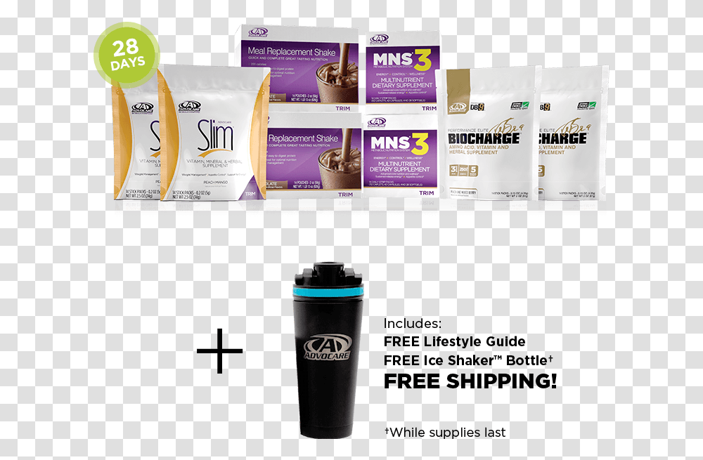 Advocare 28 Day Slim And Trim, Bottle, Shaker, Poster, Advertisement Transparent Png