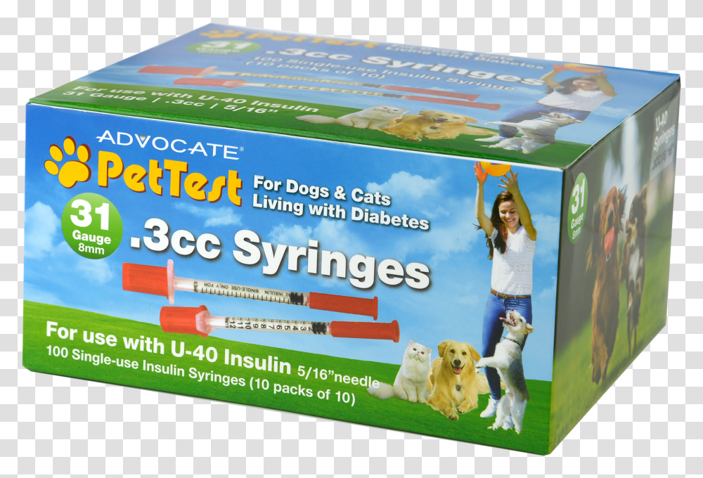 Advocate Pettest Syringes 31g Pet Test Syringes, Person, Dog, Paper Transparent Png
