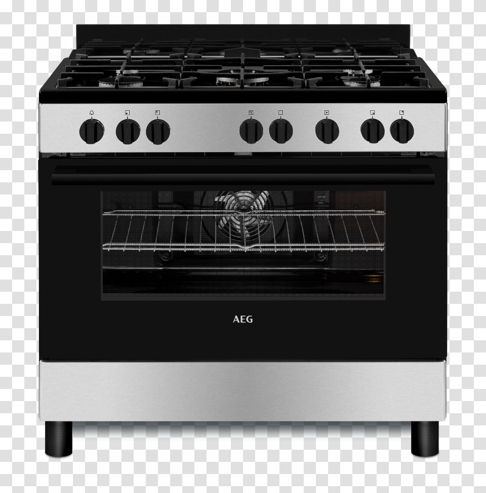 Aeg 900mm Gas Stove, Oven, Appliance, Cooker, Cooktop Transparent Png