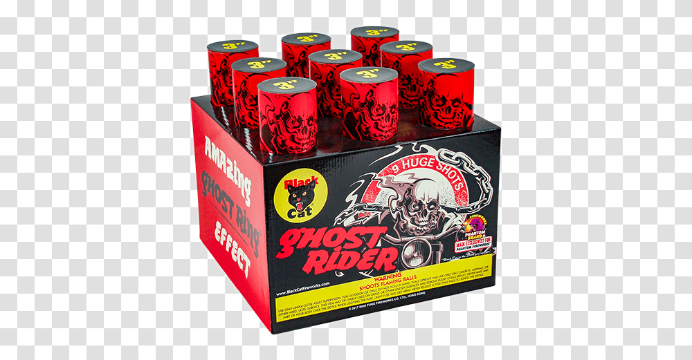 Aerial Finale Racks Ghost Rider 9 Shot Phantom Fireworks Black Cat, Weapon, Weaponry, Bomb, Tin Transparent Png