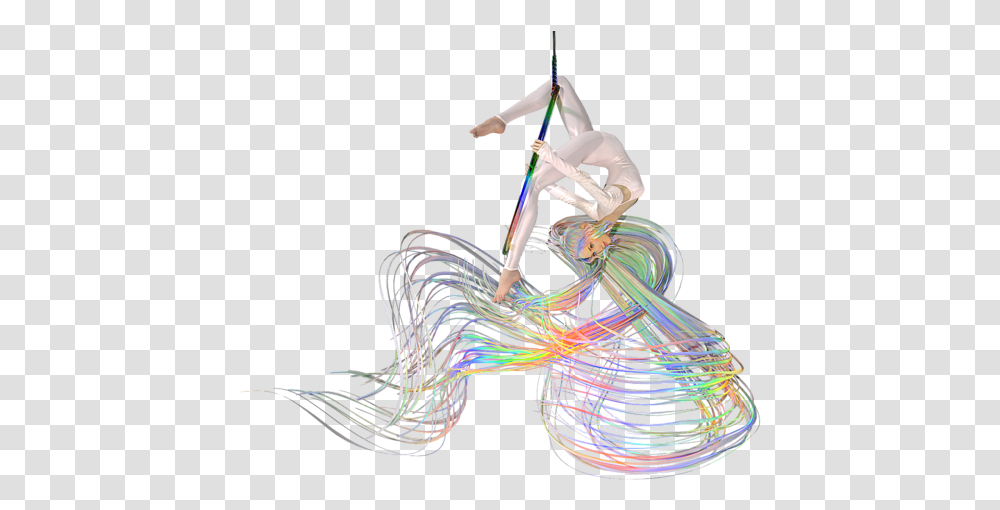 Aerial Hoop Dancing Ribbons For Her Hair Spiral Notebook Illustration, Acrobatic, Leisure Activities, Circus Transparent Png