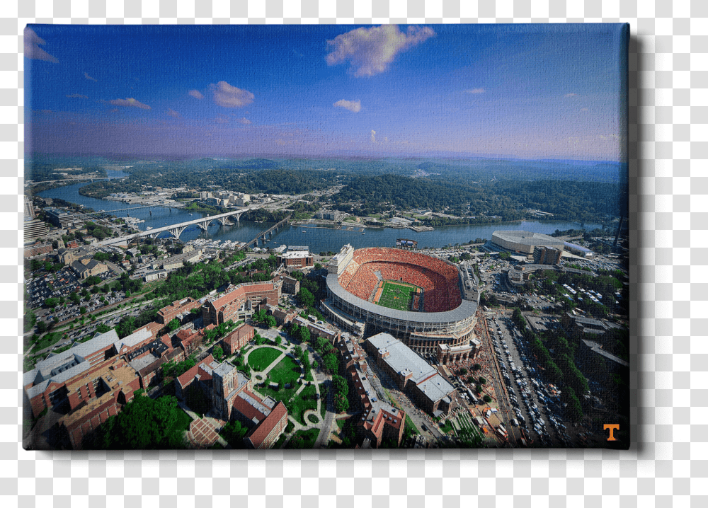 Aerial Neyland On The Tennessee River Cityscape Transparent Png