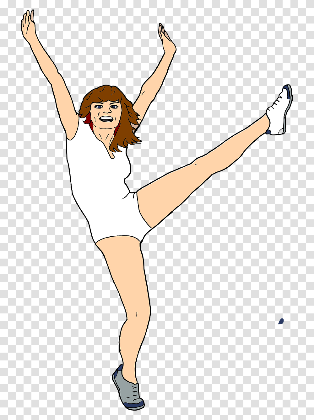 Aerobic Dance Cartoon, Person, Dance Pose, Leisure Activities, Female Transparent Png