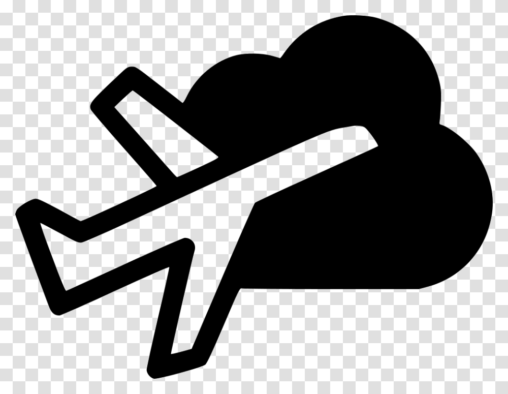 Aeroplane Air Cloud Travel Airplane, Hammer, Tool, Stencil Transparent Png