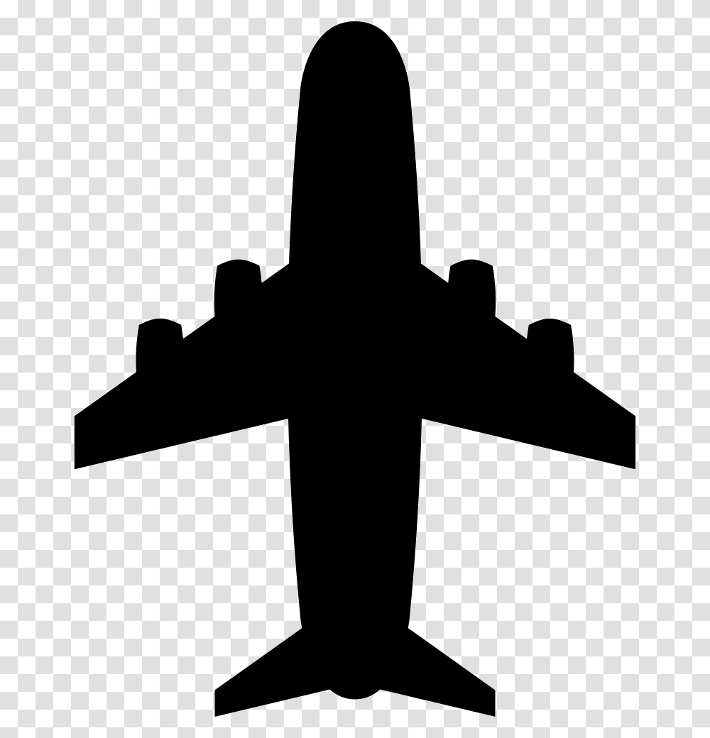 Aeroplane Plane Fleet Icon, Silhouette, Cross, Stencil Transparent Png
