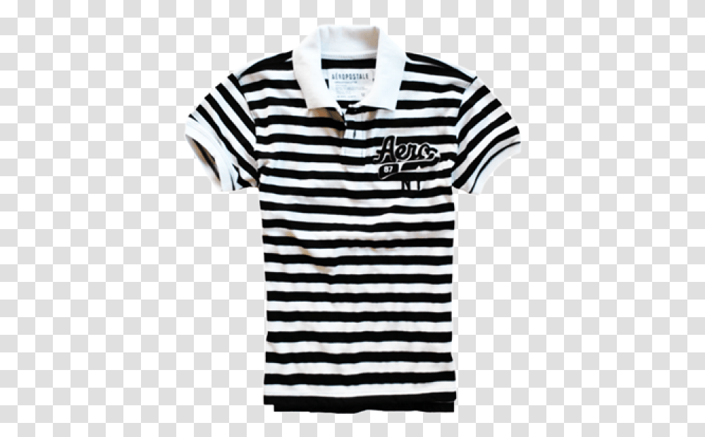 Aeropostale Black Amp White Stripes Polo Tshirt, Apparel, T-Shirt, Person Transparent Png