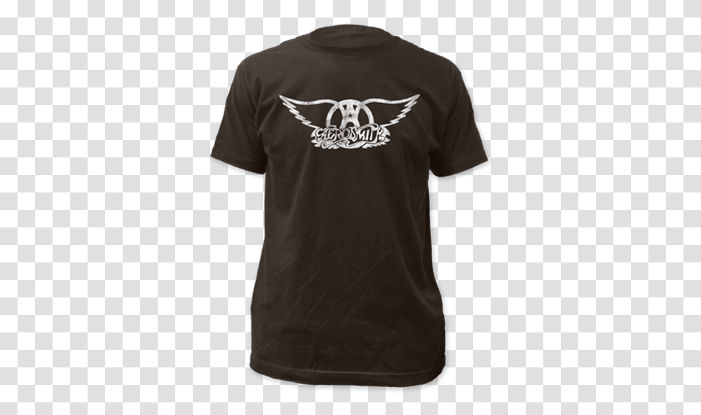 Aerosmith Logo Shirt New Short Sleeve, Clothing, Apparel, T-Shirt, Person Transparent Png