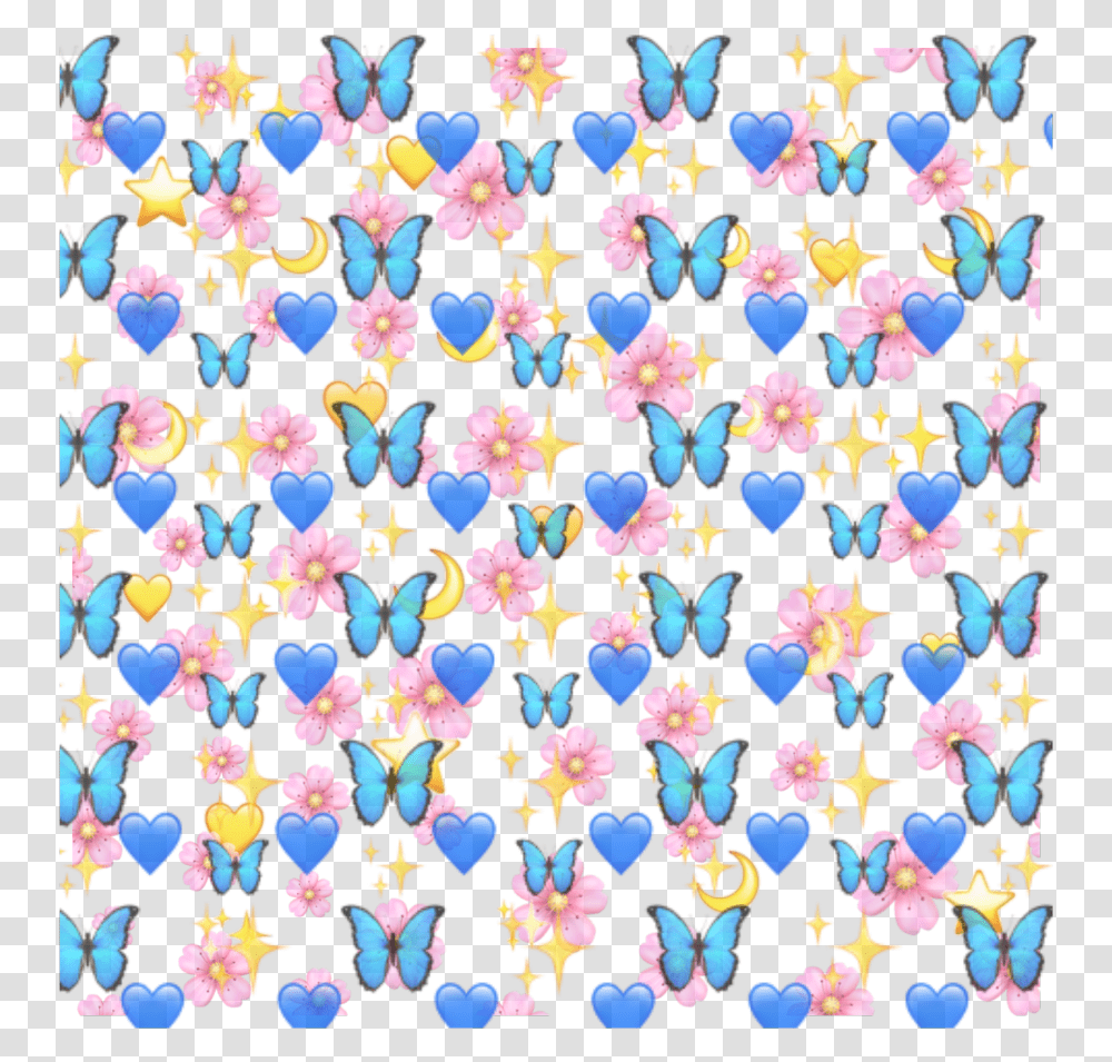 Aesthetic Butterfly Emoji Background, Pattern, Rug, Purple, Fractal Transparent Png