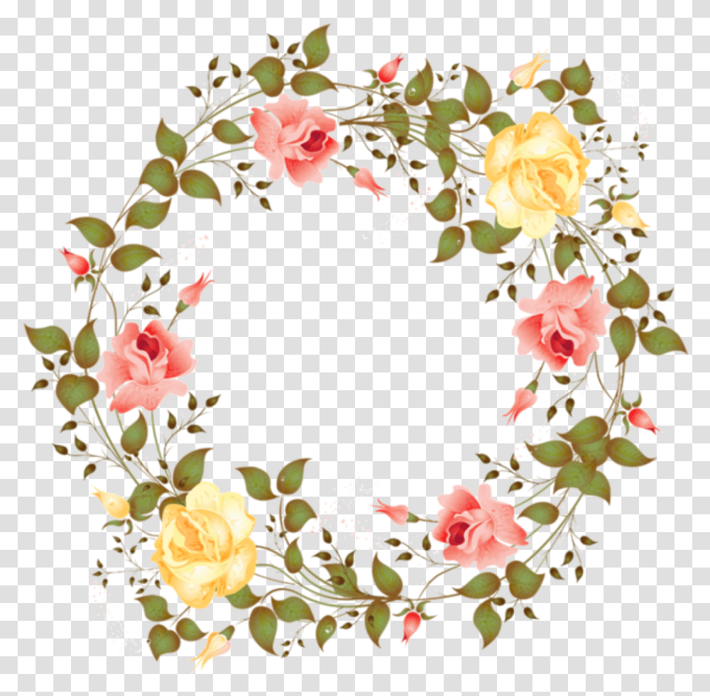 Aesthetic Circle Circleframe Frame Floral Flowers Rose Circle Frame, Floral Design, Pattern Transparent Png