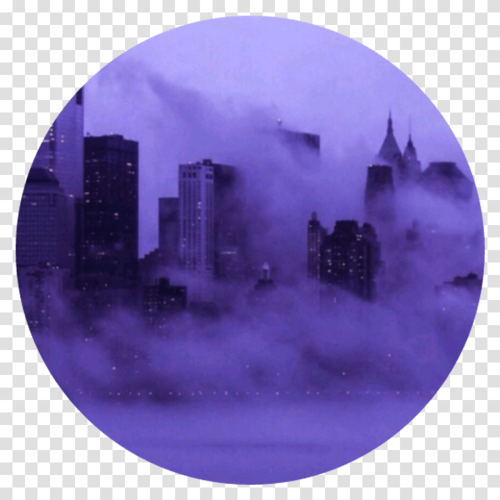 Aesthetic Circle Purple Skyline Cute Iphone Aesthetic Purple Wallpaper Hd, Nature, Outdoors, Fog, Urban Transparent Png