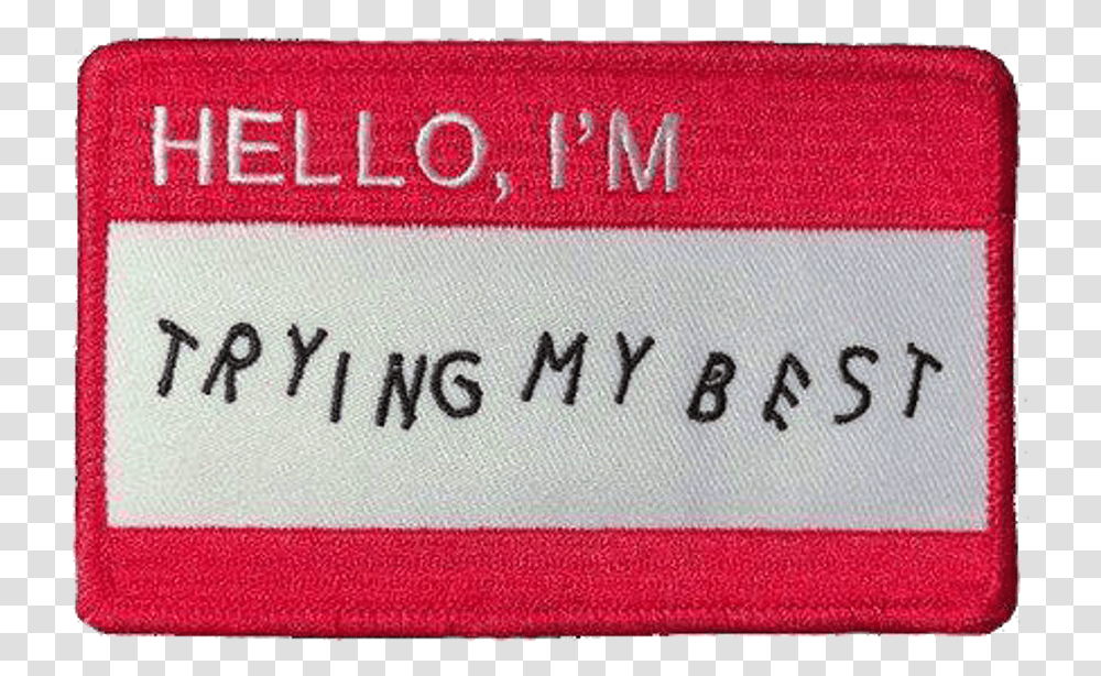 Aesthetic Clipart Retro Hello Im Trying My Best, Pattern, Credit Card, Embroidery Transparent Png