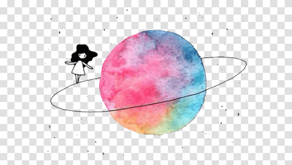 Aesthetic Colors Girl Sticker Glitch 3d Useforedit Cute Easy Watercolor Ideas, Nature, Outer Space, Astronomy, Universe Transparent Png