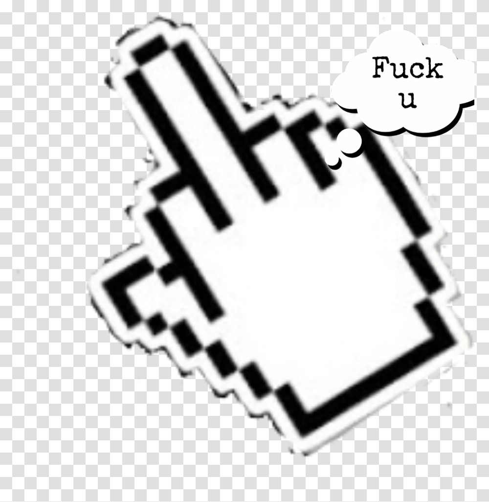 Aesthetic Cool Compuer Hand Black White Thought Hand Mouse Arrow, Stencil, Key Transparent Png