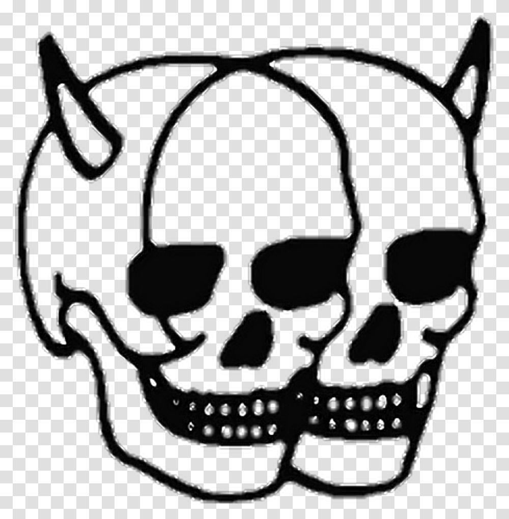 Aesthetic Goth Aesthetic Skull Tattoo, Electronics, Stencil, Headphones, Headset Transparent Png