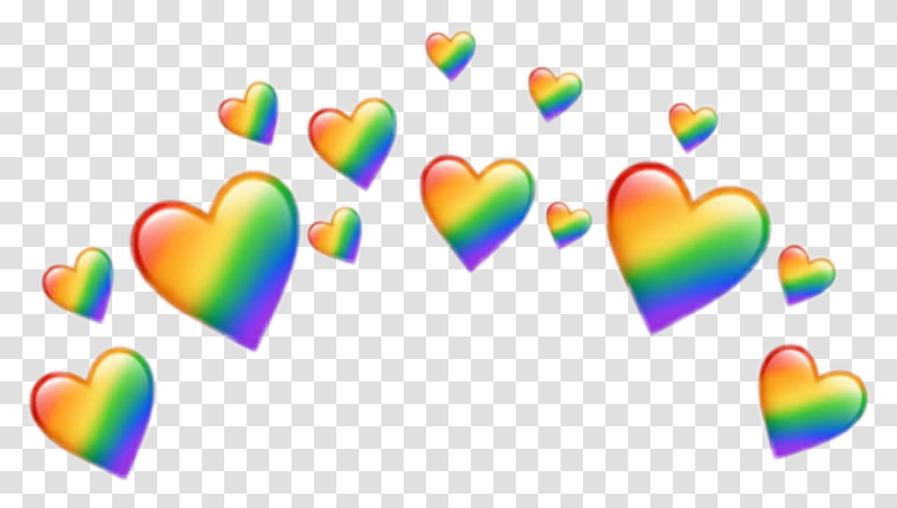 Aesthetic Heart Crown Emoji Tumblr Sparkle Lgbt Rainbow Heart Crown, Sweets, Food, Confectionery Transparent Png