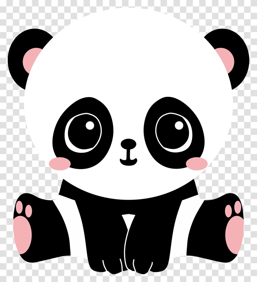 Aesthetic Kawaii Panda Cute Tumblr Panda Kawaii, Stencil, Alien, Face, Photography Transparent Png
