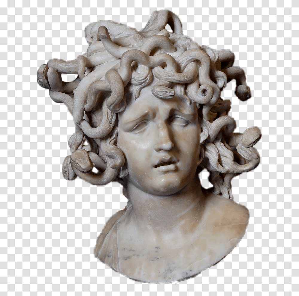 Aesthetic Medusa Statue Hair, Head, Sculpture, Art, Figurine Transparent Png