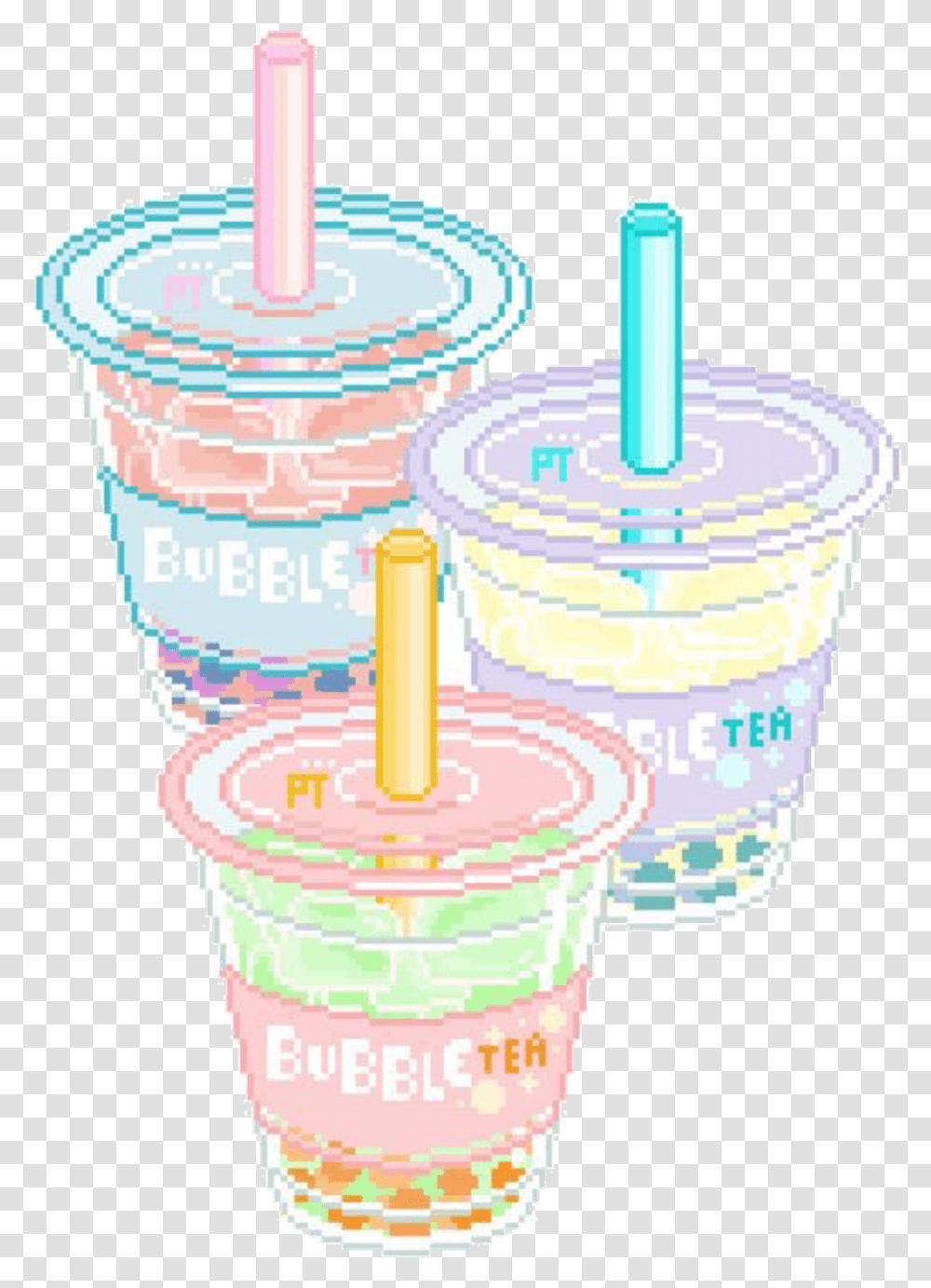 Aesthetic Pastel Bubble Tea Boba Aesthetic, Birthday Cake, Dessert, Food, Dairy Transparent Png