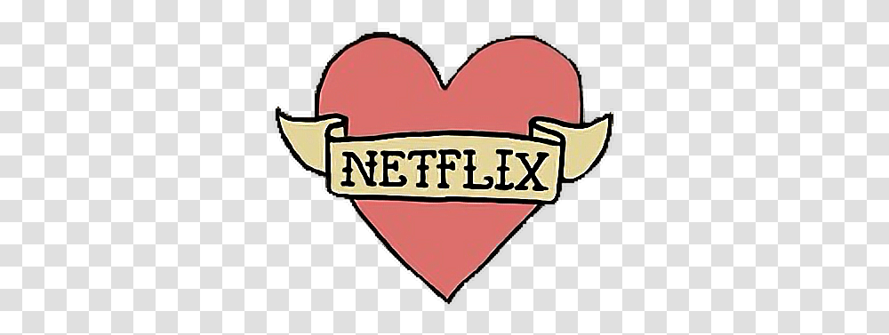Aesthetic Pastel Netflix Logo Clip Art, Symbol, Trademark, Heart, Label Transparent Png