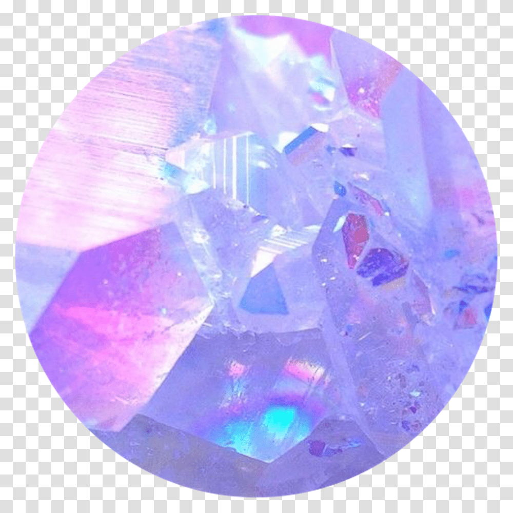 Aesthetic Pink Purple Gems Crystal Circle Icon Freetoed Aesthetic Crystal, Diamond, Gemstone, Jewelry, Accessories Transparent Png