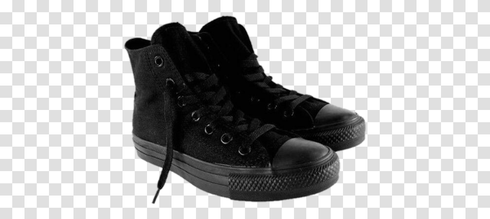Aesthetic Polyvore Shoes Converse Black Black Converse Shoes, Apparel, Footwear, Sneaker Transparent Png
