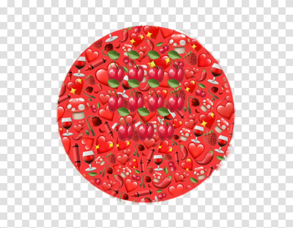 Aesthetic Red Cherry Emoji Circle, Birthday Cake, Dessert, Food, Balloon Transparent Png