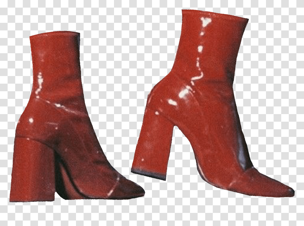 Aesthetic Red Shoes, Apparel, Footwear, Boot Transparent Png