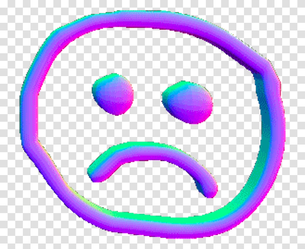 Aesthetic Sad Face Clipart Aesthetic Sad Face, Light, Neon, Purple Transparent Png