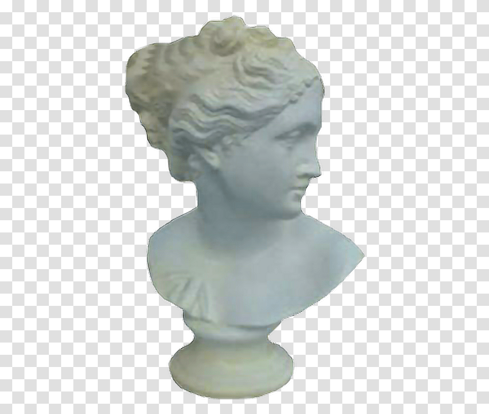 Aesthetic Statue Estatua Vaporwave Bust, Sculpture, Head, Pottery Transparent Png