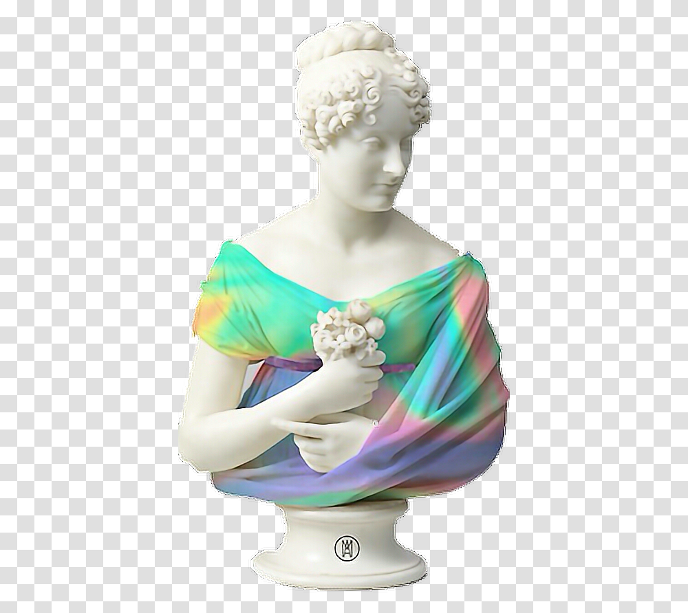 Aesthetic Statue Tumblr Vaporwave Vintage Grunge Vaporwave Statue, Apparel, Blouse, Person Transparent Png
