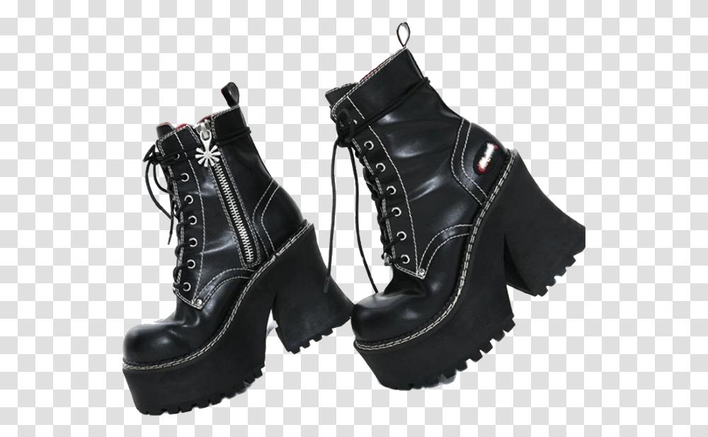 Aesthetic Tumblr Niche Black Shoes Emo Goth Emo Niche, Apparel, Footwear, Boot Transparent Png