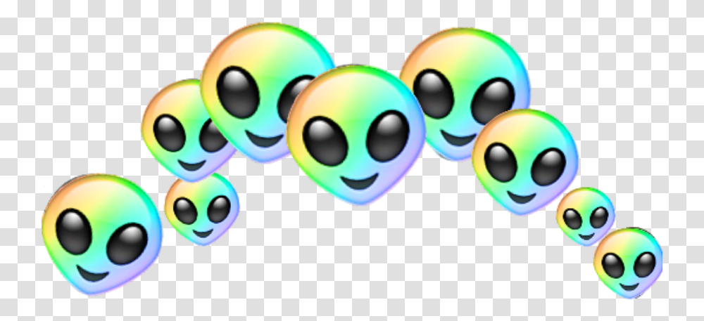 Aesthetic Vaporwave 90s 80s Rainbow Alien Crown Aliencr Alien Emoji Crown, Sphere, Graphics, Crowd, Ball Transparent Png