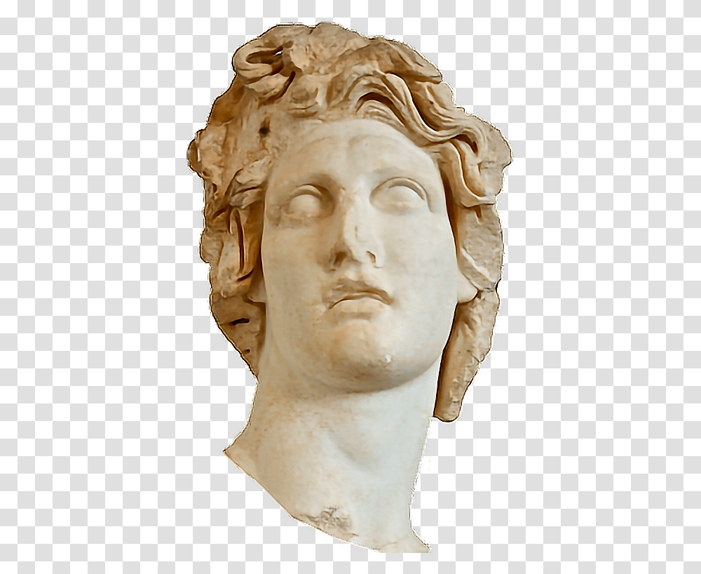 Aesthetic Vaporwave Roman Vaporwave Greek Statue, Head, Sculpture, Person Transparent Png